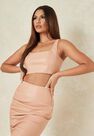 Missguided - Orange Tangerine Co Ord Faux Leather Scoop Neck Crop Top Missguided - Orange Tangerine Co Ord Faux Leather Scoop Neck Crop Top