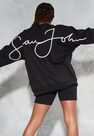 Missguided - Black Sean John X Missguided Black Script Crew Neck Sweatshirt Missguided - Black Sean John X Missguided Black Script Crew Neck Sweatshirt