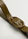 Mango - beige - khaki Braided buckle belt, Women Mango - beige - khaki Braided buckle belt, Women