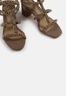 Missguided - Stone Taupe Chain Gladiator Block Heel Sandals Missguided - Stone Taupe Chain Gladiator Block Heel Sandals