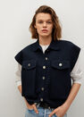 Mango - navy Button vest Mango - navy Button vest