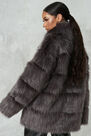 Missguided - Grey Pelted Faux Fur Coat Missguided - Grey Pelted Faux Fur Coat
