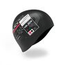NABAIJI - Unique Size Silicone Print Swim Cap - Mozi, Black NABAIJI - Unique Size Silicone Print Swim Cap - Mozi, Black