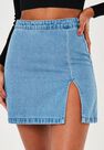 Missguided - Blue Single Split Denim Mini Skirt Missguided - Blue Single Split Denim Mini Skirt