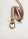 Mango - Lt-Pastel Brown Metal Buckle Belt, Women Mango - Lt-Pastel Brown Metal Buckle Belt, Women