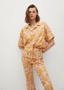 Mango - Yellow Printed Cotton Shirt, Women Mango - Yellow Printed Cotton Shirt, Women