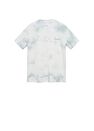 Mango - medium blue Tie-dye embroidered message t-shirt, Men Mango - medium blue Tie-dye embroidered message t-shirt, Men