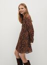 Mango - Brown Flowy Printed Dress Mango - Brown Flowy Printed Dress