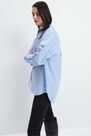 Mohito - Oversized Cotton Shirt - Blue Mohito - Oversized Cotton Shirt - Blue