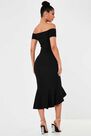 Missguided - Black Bardot Fishtail Bodycon Midi Dress Missguided - Black Bardot Fishtail Bodycon Midi Dress