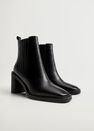 Mango - black Elastic panels leather ankle boots Mango - black Elastic panels leather ankle boots