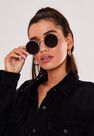 Missguided - Gold Gold Metal Frame Round Sunglasses Missguided - Gold Gold Metal Frame Round Sunglasses