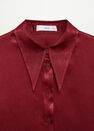 Mango - Dark Red Satin Shirt Mango - Dark Red Satin Shirt