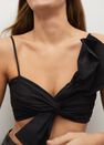 Mango - black Tie cotton top Mango - black Tie cotton top