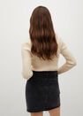 Mango - open grey Denim miniskirt with frayed hem, Women Mango - open grey Denim miniskirt with frayed hem, Women