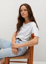 Mango - White Frills Cotton T-Shirt, Women Mango - White Frills Cotton T-Shirt, Women