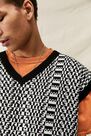 Urban Outfitters - ASSORT iets frans... Black & White Monogram Knitted Vest Urban Outfitters - ASSORT iets frans... Black & White Monogram Knitted Vest