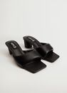 Mango - black Quilted heeled sandals, Women Mango - black Quilted heeled sandals, Women