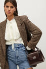 Mango - Dark Brown Double Strap Flap Bag Mango - Dark Brown Double Strap Flap Bag