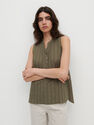 Reserved - Green Sleeveless Cotton Blouse, Women Reserved - Green Sleeveless Cotton Blouse, Women