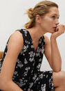 Mango - Black Flowy Printed Dress, Women Mango - Black Flowy Printed Dress, Women