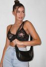 Missguided - Black Snake Effect Saddle Shoulder Bag Missguided - Black Snake Effect Saddle Shoulder Bag