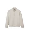 Mango - natural white Cotton sweatshirt with zip neck, Men Mango - natural white Cotton sweatshirt with zip neck, Men