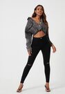 Missguided - Black High Waist Slash Knee Skinny Jeans Missguided - Black High Waist Slash Knee Skinny Jeans