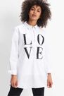 Mohito - Oversize Printed Shirt - White Mohito - Oversize Printed Shirt - White