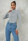 Missguided - Grey Ruched Front High Neck Bodysuit Missguided - Grey Ruched Front High Neck Bodysuit