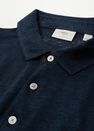 Mango - navy Slim fit 100% linen polo shirt Mango - navy Slim fit 100% linen polo shirt