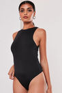 Missguided - Black Seam Free Racer Neck Bodysuit Missguided - Black Seam Free Racer Neck Bodysuit