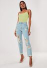 Missguided - Green Rib Strappy Cami Bodysuit Missguided - Green Rib Strappy Cami Bodysuit