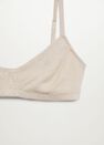 Mango - Light Beige Ribbed Bra Mango - Light Beige Ribbed Bra