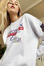Urban Outfitters - White UO Badged Motocross Sweatshirt Dress Urban Outfitters - White UO Badged Motocross Sweatshirt Dress