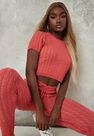 Missguided - Wine Pink Co Ord Cable Knit Top Missguided - Wine Pink Co Ord Cable Knit Top