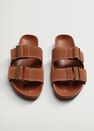 Mango - medium orange Leather straps sandals, Women Mango - medium orange Leather straps sandals, Women