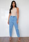 Missguided - Blue Wide Leg Tapered Seam Detail Jeans Missguided - Blue Wide Leg Tapered Seam Detail Jeans