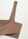 Mango - Medium Brown Ribbon Cross-Body Top Mango - Medium Brown Ribbon Cross-Body Top