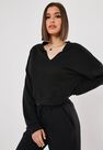 Missguided - Black Black Oversized V Front Sweatshirt Missguided - Black Black Oversized V Front Sweatshirt