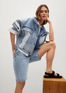 Mango - Open Blue High-Waist Denim Bermuda, Women Mango - Open Blue High-Waist Denim Bermuda, Women