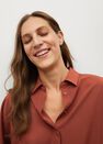 Mango - Medium Orange Oversize Flowy Shirt Mango - Medium Orange Oversize Flowy Shirt