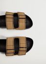 Mango - medium brown Leather straps sandals, Women Mango - medium brown Leather straps sandals, Women