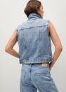 Mango - open blue Denim gilet with pockets, Women Mango - open blue Denim gilet with pockets, Women