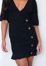 Missguided - Black Tortoise Shell Button Down Ruched Mini Dress Missguided - Black Tortoise Shell Button Down Ruched Mini Dress