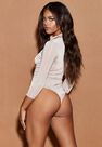 Missguided - Nude Rose Sculpted Slinky Grown On Neck Bodysuit Missguided - Nude Rose Sculpted Slinky Grown On Neck Bodysuit
