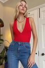 Urban Outfitters - RED UO Josie Ribbed Chocolate V-Neck Vest Urban Outfitters - RED UO Josie Ribbed Chocolate V-Neck Vest