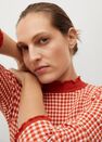 Mango - lt-pastel orange Textured checked sweater Mango - lt-pastel orange Textured checked sweater