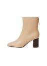 Mango - Light Beige Heel Leather Ankle Boot Mango - Light Beige Heel Leather Ankle Boot