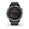 GARMIN - Garmin Fenix 6 Solar 47mm Silver with Black Band GARMIN - Garmin Fenix 6 Solar 47mm Silver with Black Band
